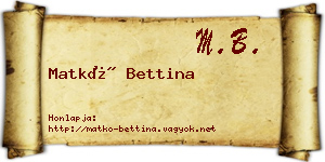 Matkó Bettina névjegykártya