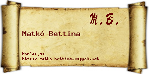 Matkó Bettina névjegykártya